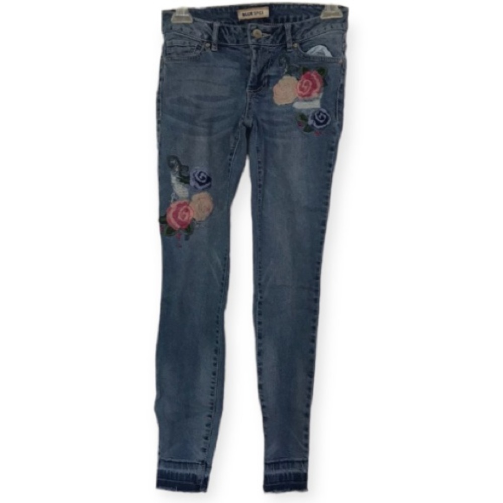 Blue space embroidery jeans size:0